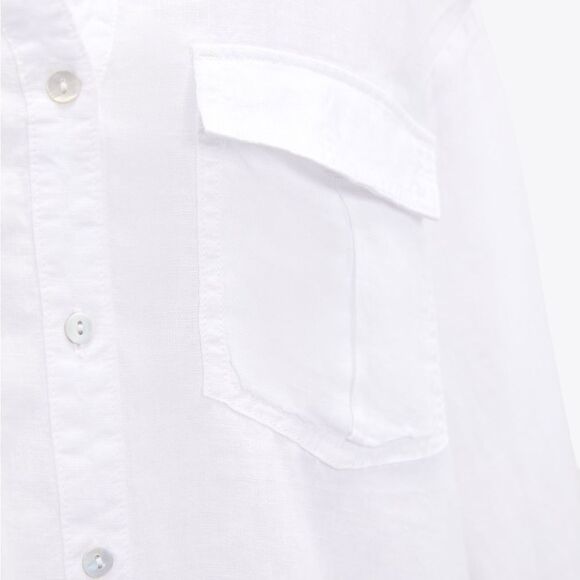 Zara 100% Linen Shirt With Pockets - Picture 4 of 9